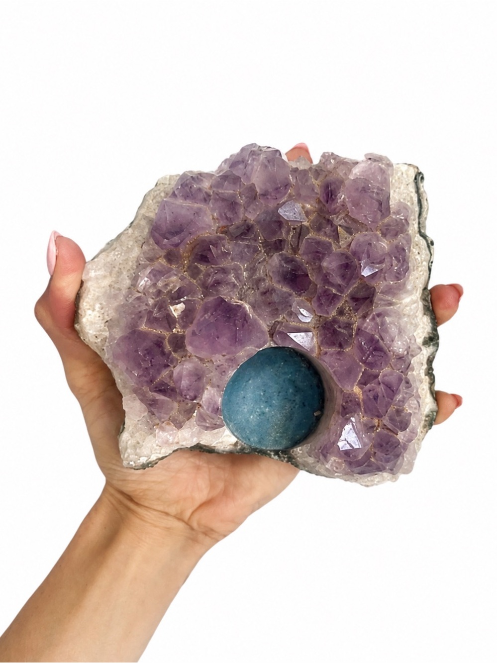Amethyst Crystal Geode with Tea Light Holder